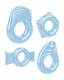 Ring A Ding Ding 4 Cock Rings Blue
